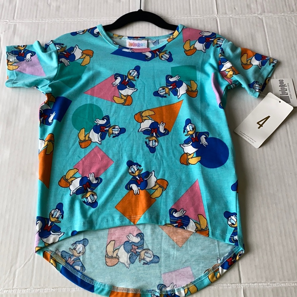 Lularoe kids size 4 Donald Duck Gracie top